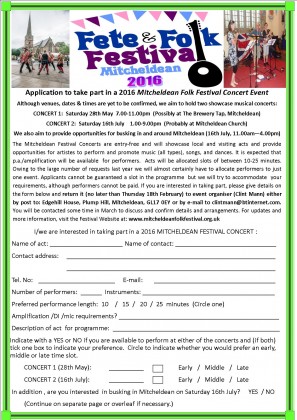 Mitcheldean Fete 2016 Concert Application 1