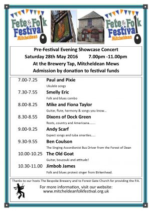 Mitcheldean Fete & Folk Festival Concert Saturday 28th May 2016